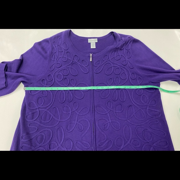 Catherine’s Purple Long Sleeve Zip Frnt Sweater 1x - Picture 7 of 8